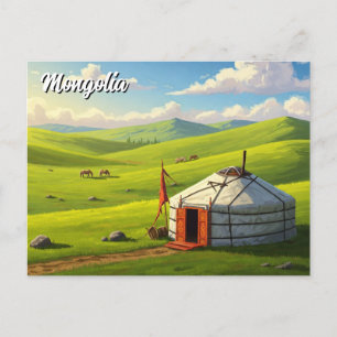 Postal Viaje de la yurta de Mongolia
