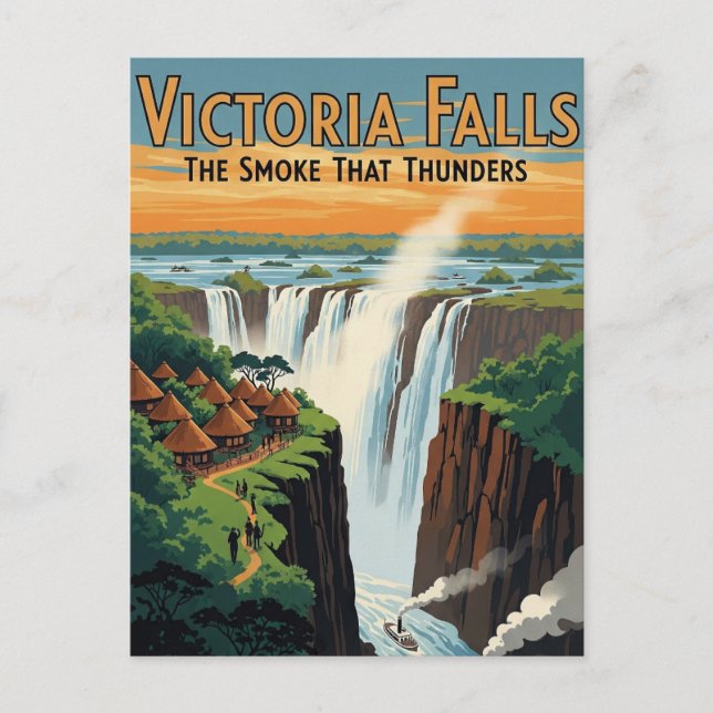 Postal Viaje de las cataratas del Viejo Retro Victoria (Anverso)