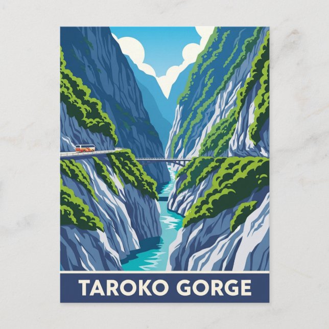 Postal Viaje de las gargantas del Taroko de Taiwán (Anverso)