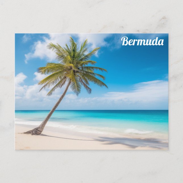 Postal Viaje de las Islas Bermudas Tropical Beach Ocean P (Anverso)