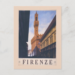 Postal Viaje de Litho Vintage y Florencia Italia