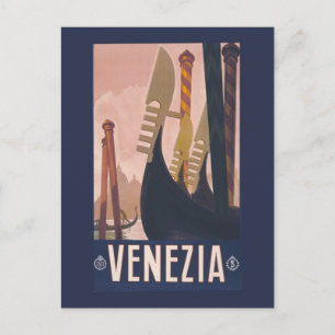 Postal Viaje de Litho Vintage y Venecia Italia