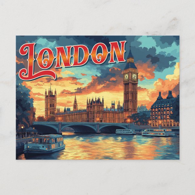 Postal Viaje de Londres Vintage (Anverso)