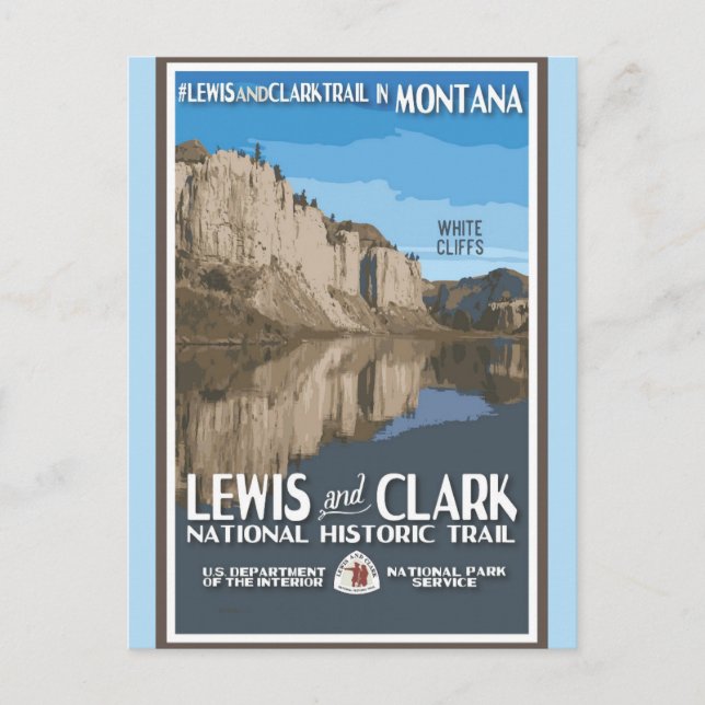 Postal Viaje de los acantilados blancos Montana (Anverso)