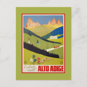 Postal Viaje de los Alpes Italianos Vintage (Tirol del Su