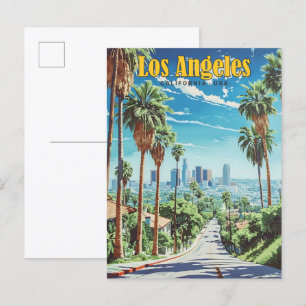 Postal Viaje de los Angeles California USA Vintage