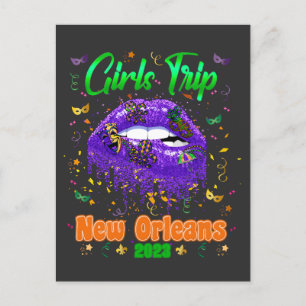 Postal Viaje de los Chicas de Mardi Gras en Nueva Orleans