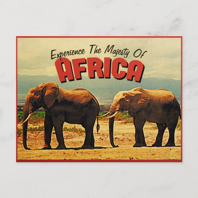 Postal Viaje de los elefantes africanos (Anverso)