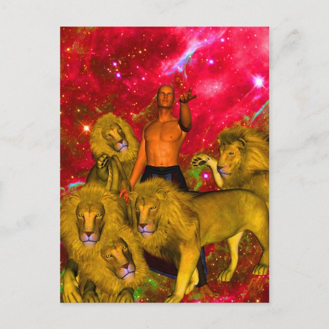 Postal Viaje de los leones (Anverso)