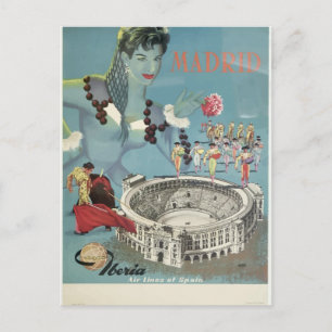 Postal viaje de madrid vintage