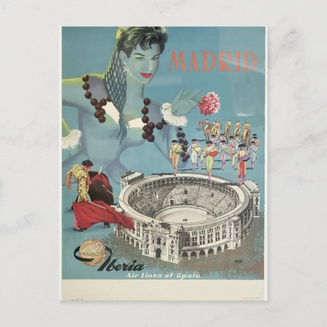 Postal viaje de madrid vintage (Anverso)