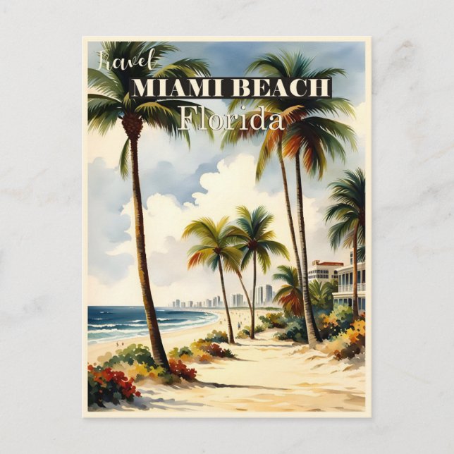 Postal Viaje de Miami Beach Florida (Anverso)