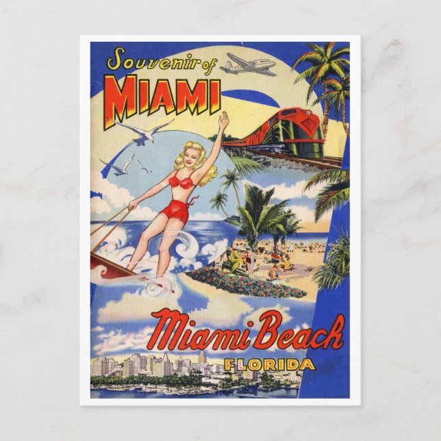 Postal Viaje de Miami Beach Florida (Anverso)