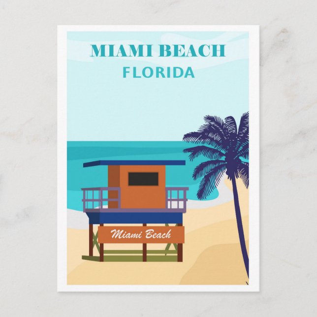 Postal Viaje de Miami Beach Florida (Anverso)