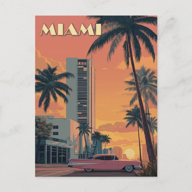 Postal Viaje de Miami Florida (Anverso)
