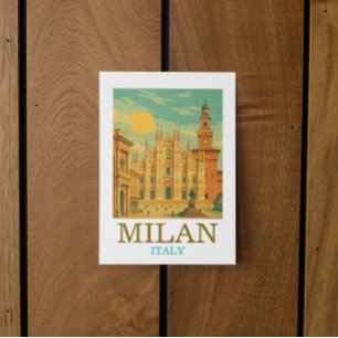 Postal Viaje de Milán Italia Vintage   Retro Duomo