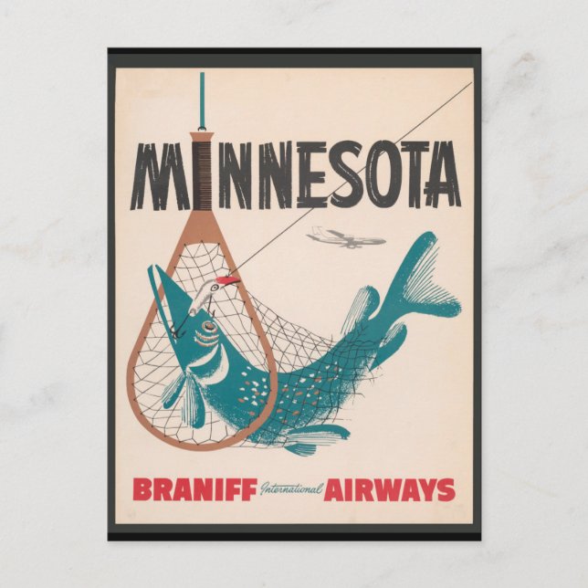 Postal Viaje de Minnesota Vintage (Anverso)