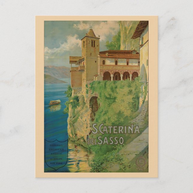 Postal Viaje de Monasterio italiano de Italia (Anverso)