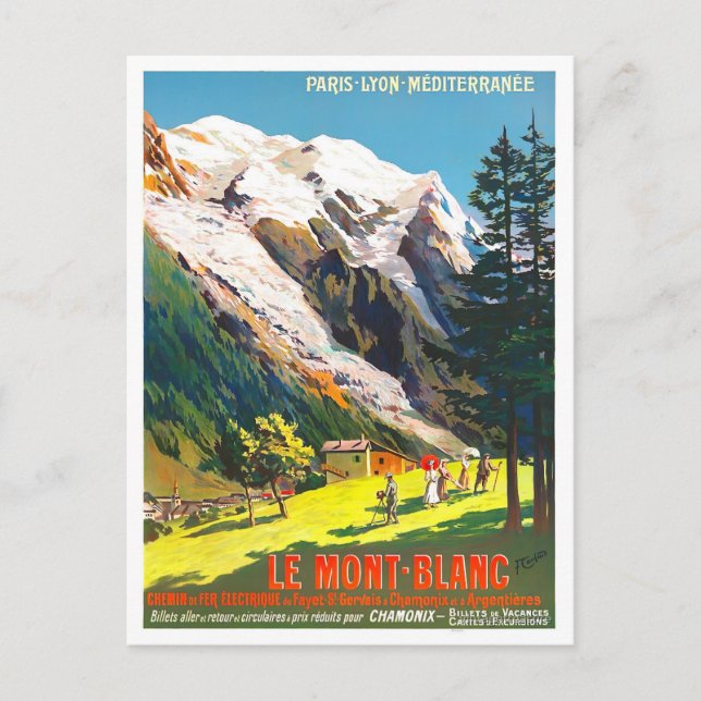 Postal Viaje de Mont Blanc France (Anverso)