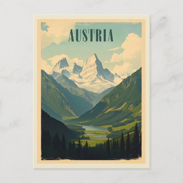 Postal Viaje de montaña en Austria (Anverso)