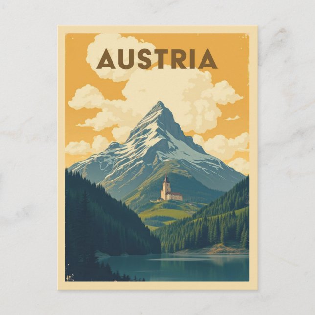 Postal Viaje de montaña en Austria (Anverso)