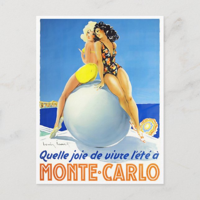 Postal Viaje de Montecarlo Mónaco Francia (Anverso)