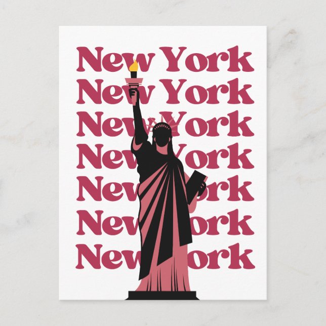 Postal Viaje de New York City Pink Black NYC (Anverso)
