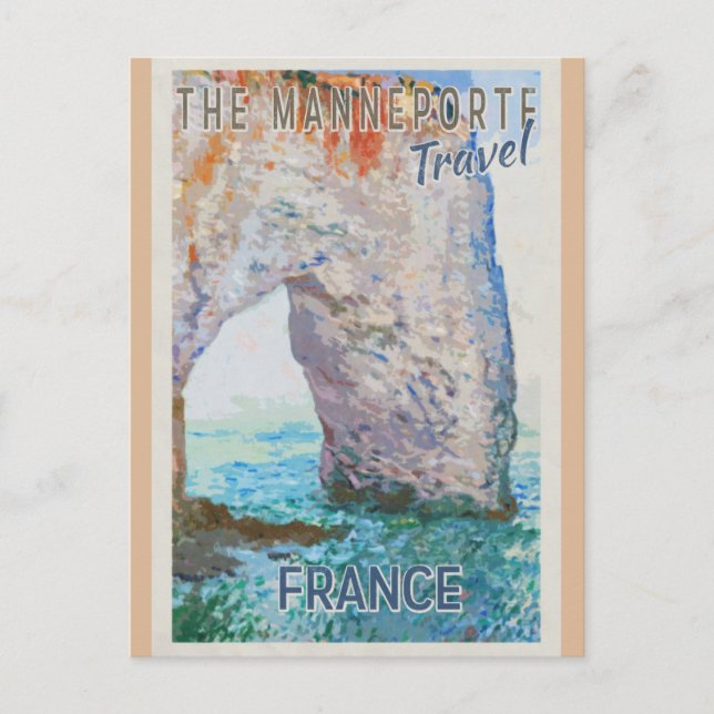 Postal Viaje de Normandía Viejo Arco Manneporte (Anverso)