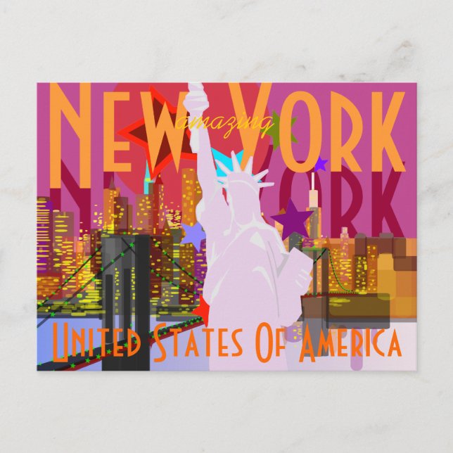 Postal Viaje de Nueva York (Anverso)