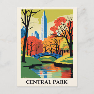 Postal Viaje de Nueva York a Vintage Central Park