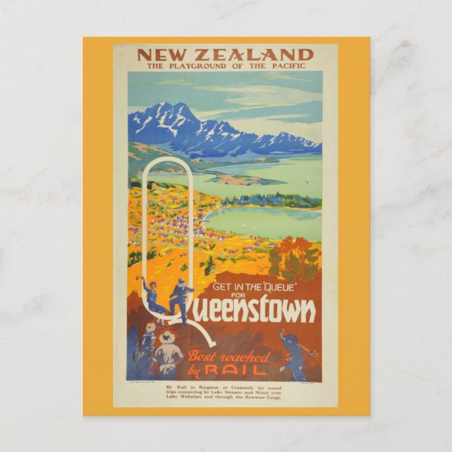 Postal Viaje de Nueva Zelanda Vintage Queensland (Anverso)