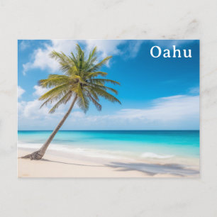 Postal Viaje de Oahu Hawaii Tropical Beach Palm Tree