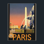 Postal Viaje de París<br><div class="desc">Anuncio de Viaje de Vintage</div>