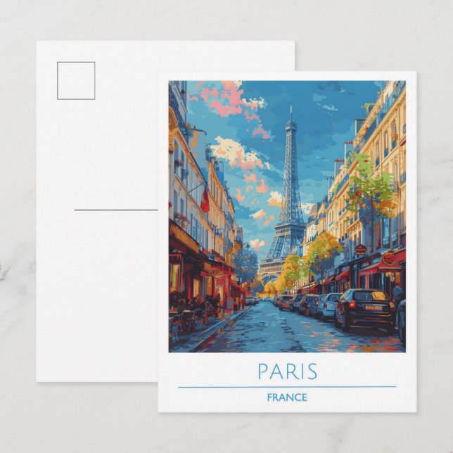 Postal Viaje de París Francia (Anverso / Reverso)