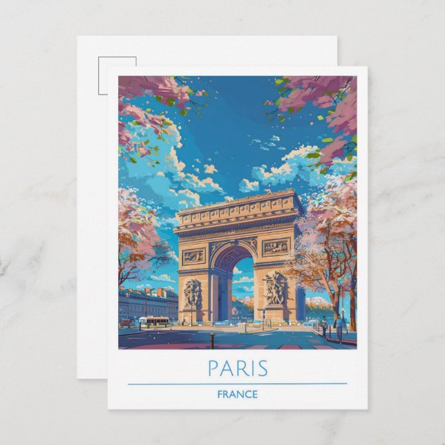 Postal Viaje de París Francia (Anverso / Reverso)