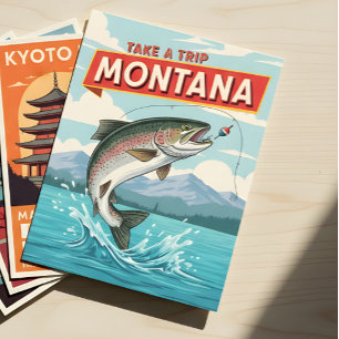 Postal Viaje de pesca en Montana