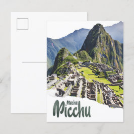 Postal Viaje de pintura acuática de Machu Picchu Perú