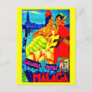 Postal Viaje de postales-vintage-Málaga