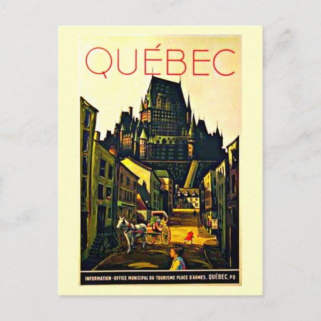 Postal Viaje de postales-vintage-Quebec (Anverso)