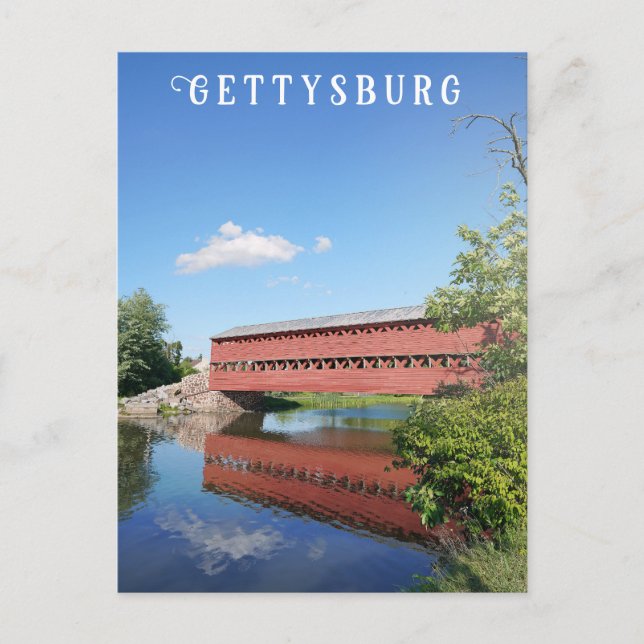 Postal Viaje de puente cubierto de Gettysburg Pennsylvani (Anverso)