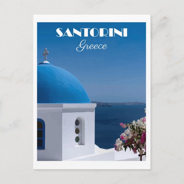 Postal Viaje de Santorini Grecia (Anverso)