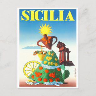 Postal Viaje de Sicilia Italia vintage