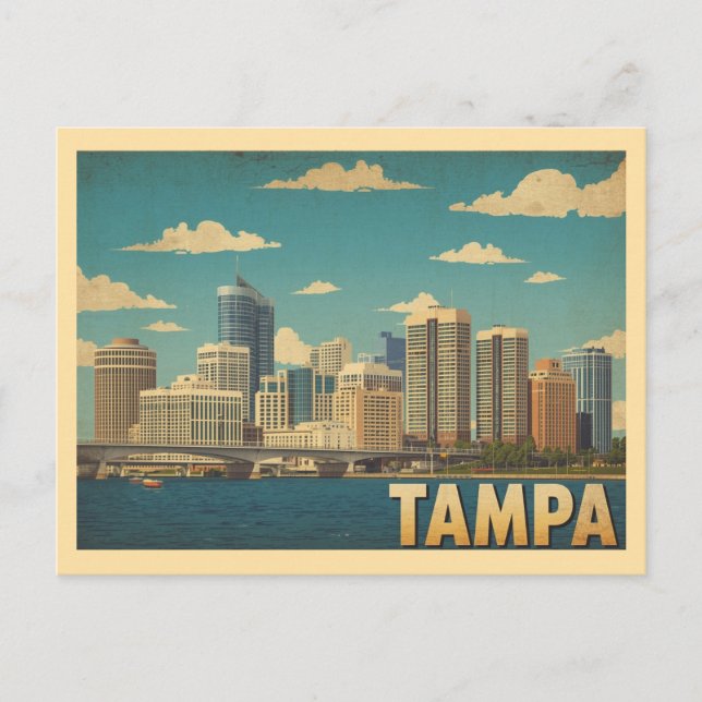 Postal Viaje de Tampa de Vintage (Anverso)