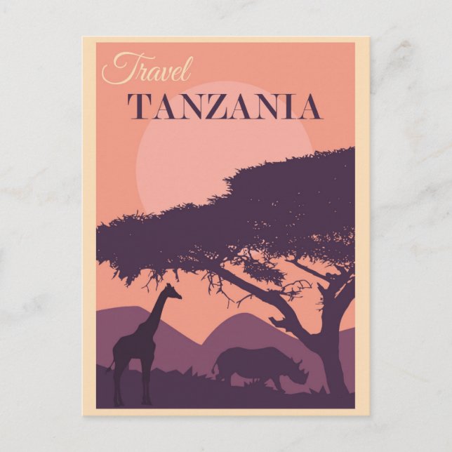 Postal Viaje de Tanzania a África (Anverso)