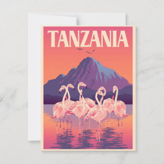 Postal Viaje de Tanzania África Flamingo Mountain