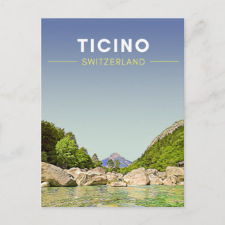 Postal Viaje de Ticino Vintage Suiza