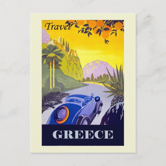 Postal Viaje de turismo griego por Grecia (Anverso)