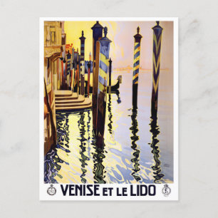 Postal Viaje de Venecia Lido Italia