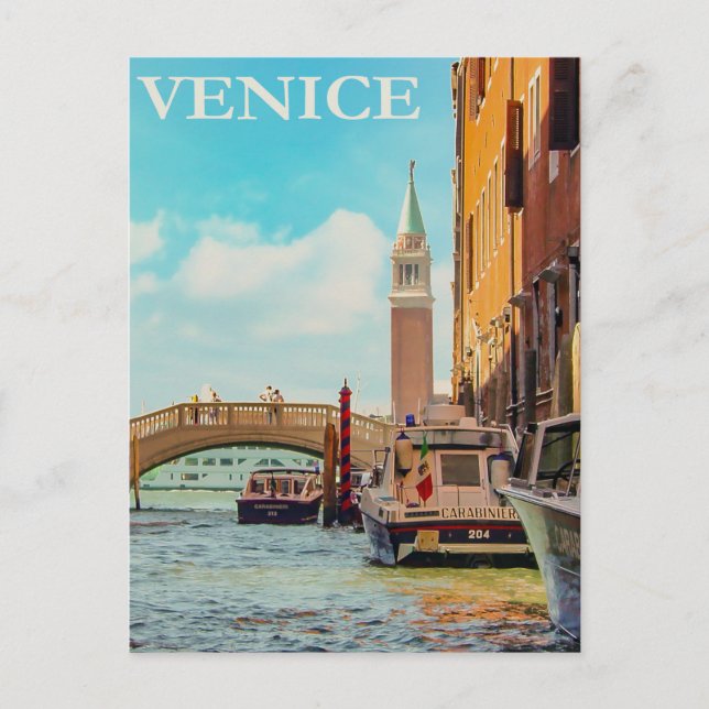 Postal Viaje de Venecia Vintage Italia (Anverso)
