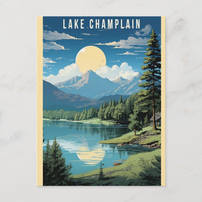 Postal Viaje de Vermont Lake Champlain (Anverso)